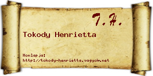 Tokody Henrietta névjegykártya