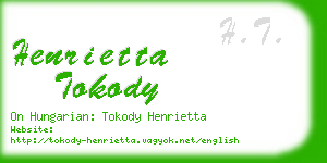 henrietta tokody business card